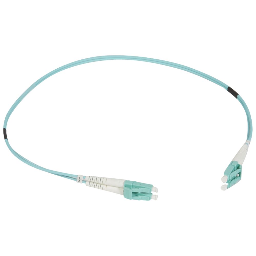 Оптоволоконний шнур OM4 - багатомодовий - LC/LC - 0,5 м - колір морської хвилі