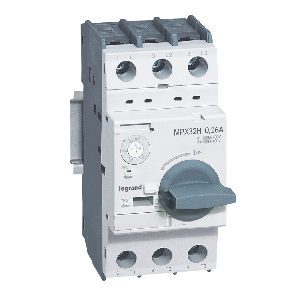 MPX³ 32H Автоматичний вимикач з термомагнітним розчіплювачем для захисту двигунів 0.1-0.16A 100кА