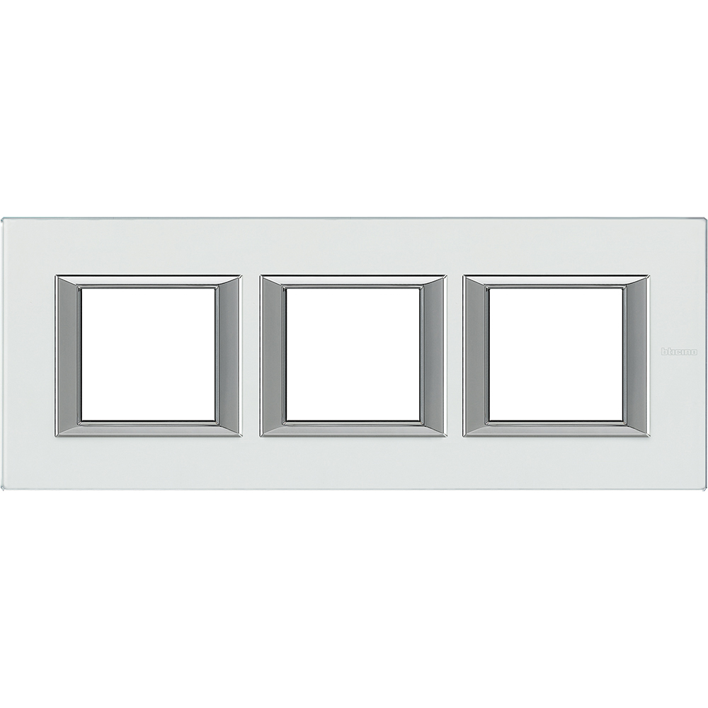 Legrand 770493 montaje horizontal blanco y plata Placa valena 3 elementos